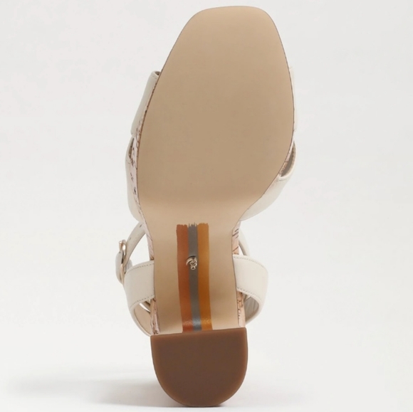 Sam Edelman Kayna Platform High Block Heel Sandal Ivory 8 - Picture 6 of 11